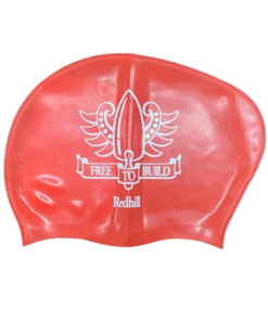 Redhill Printed Red Swim Cap - Extra Volume