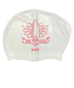 Redhill Printed White Swim Cap - Extra Volume